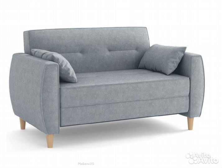 Диван-кровать Хэппи велюр велутто серебряный 52