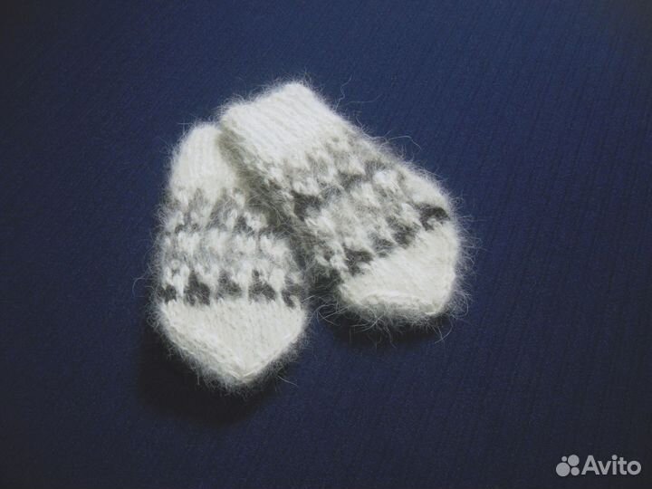 Варежки детские из собачьей шерсти