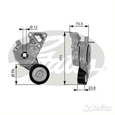 Натяжной ролик привода вспомогательных агрегатов drivealign gates t38148 для а/ audi, skoda, volkswa