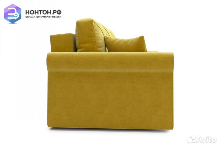Диван еврокнижка Лира 3-х местный горчичный