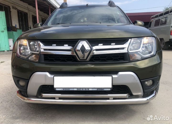 Защита переднего бампера Renault Duster подгибы