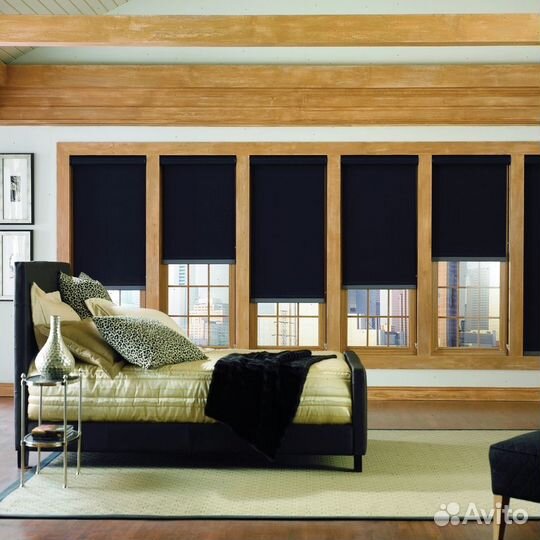 Рулонные шторы Блэкаут Bluehaze. Сотни тканей и ра