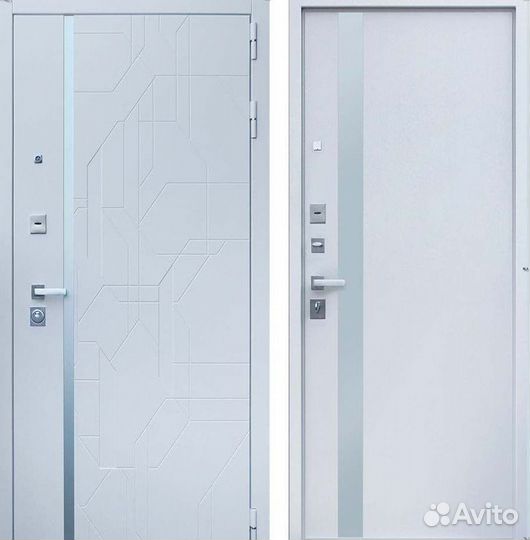 Дверь входная Белая металлическая шумо-изоляционна