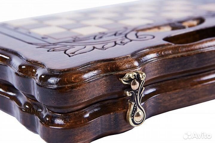 Шахматы и нарды резные с Араратом с ручкой 30 х 36 см бук Армения 62398