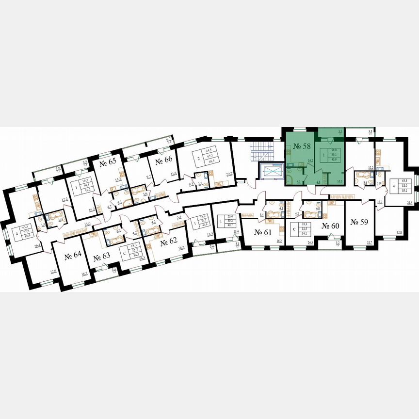 1-к. квартира, 40,9 м², 8/8 эт.