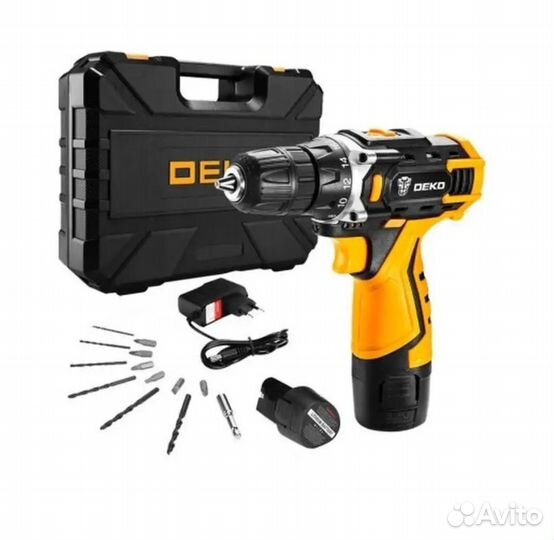Аккумуляторная дрель шуруповерт Deko 12v