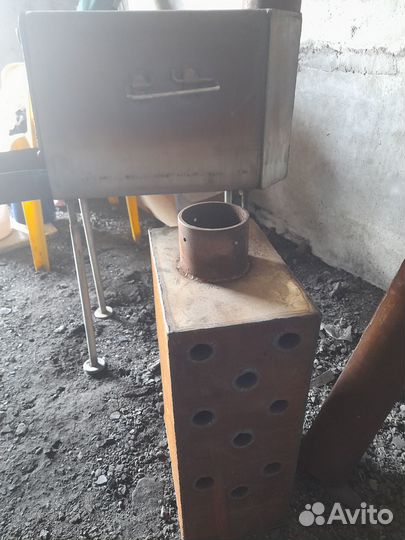 Печь буржуйка с теплообменником для гаража