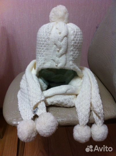 Шапка с шарфиком