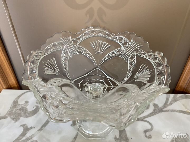 Антикварная ажурная ваза Креманка мальцов 19 век