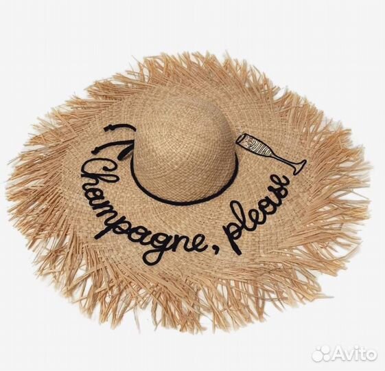 Пляжный комплект шляпа и сумка с вышивкой