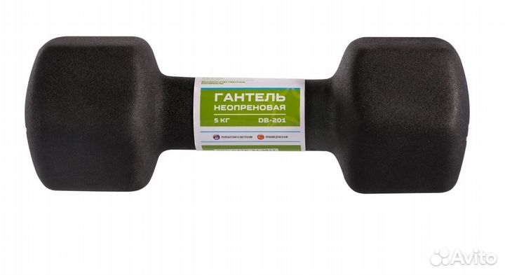 Гантель неопреновая starfit 5 кг Черная