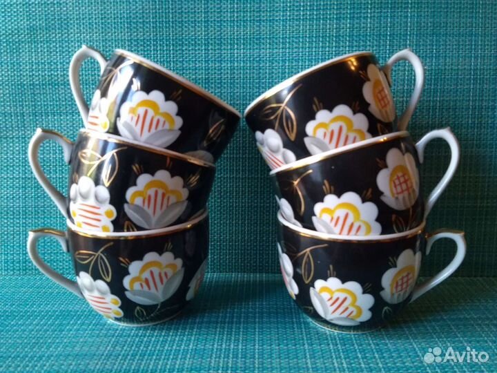 Хлопок.Чайные чашки.Фарфор.Вербилки