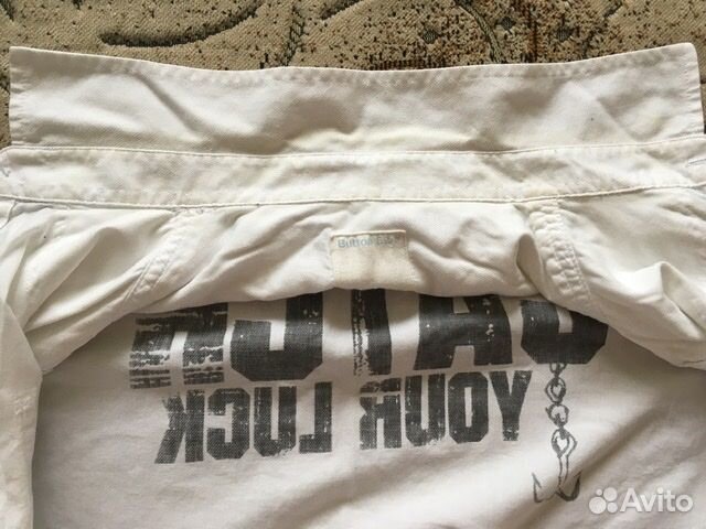 Button blue рубашка