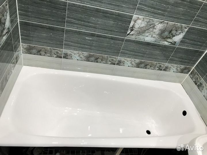 Реставрация ванны жидким акрилом, мрамором