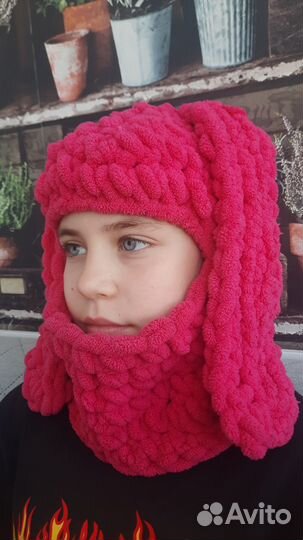 Балаклава шапка детская вязаная