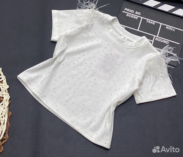 Нарядная футболка для девочки, 98-122