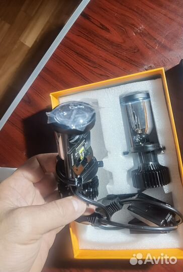 Led лампы H4 с линзой и охдаждением