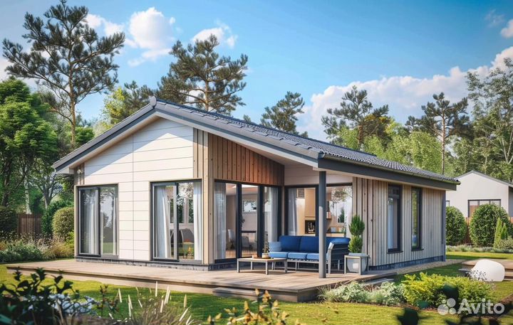 Строительство домов. Каркасный дом Фахверк 120кв.м