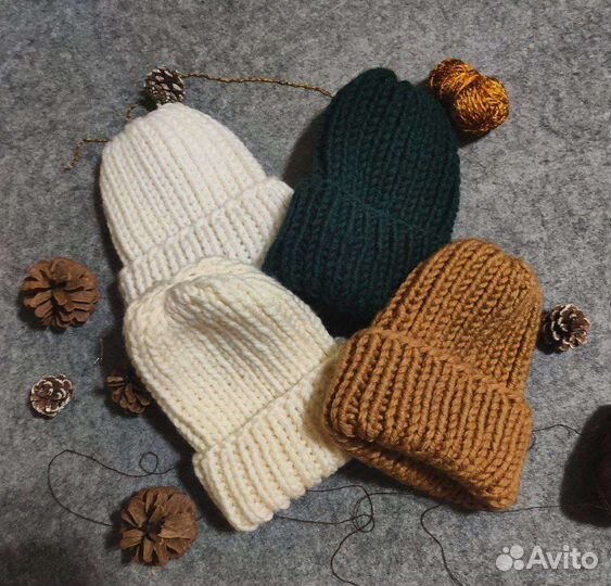 Шапка объемная зимняя женская