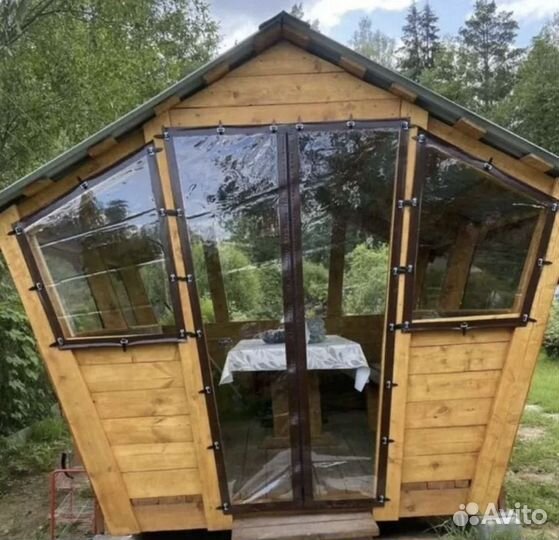 Гибкие окна для беседки