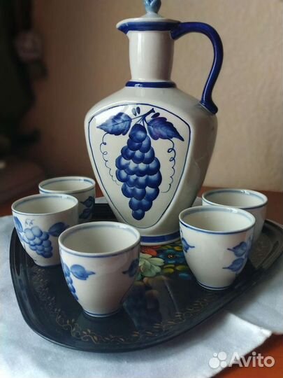 Кувшин гжель с пиалами