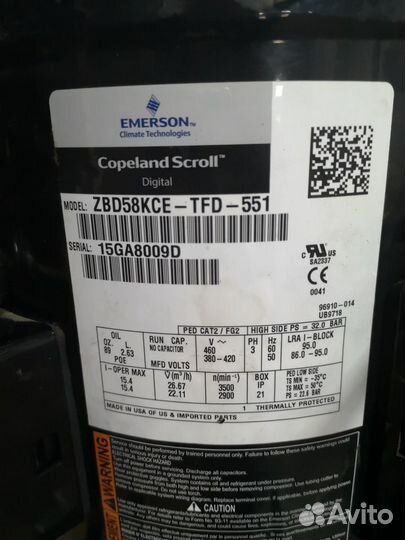 Компрессор Copeland ZBD58-KCE-551 TFD