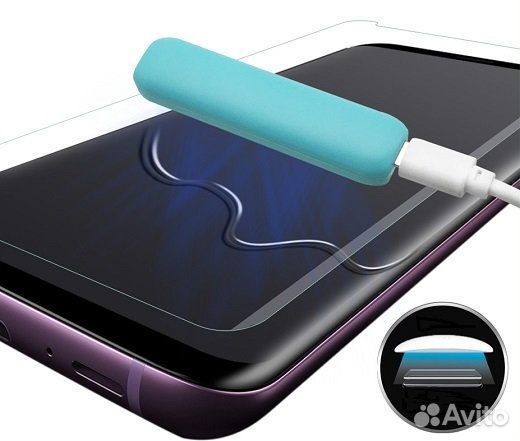 Защитное стекло с уф лампой и клеем samsung note 9