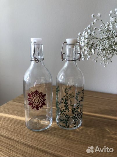 Две стеклянные бутылки IKEA