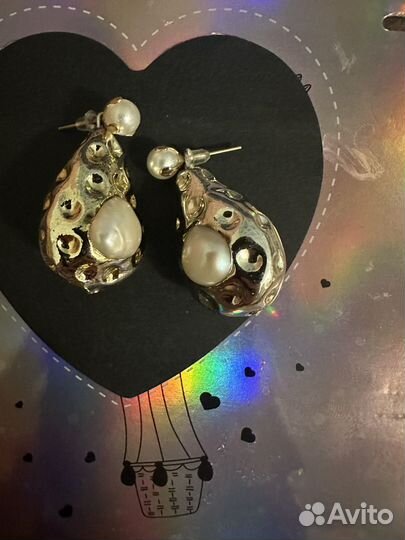 Серьги жемчуг барочный