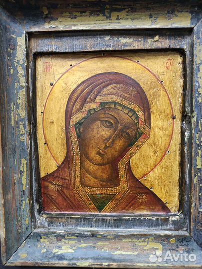 Старинная икона скдадень Деисус