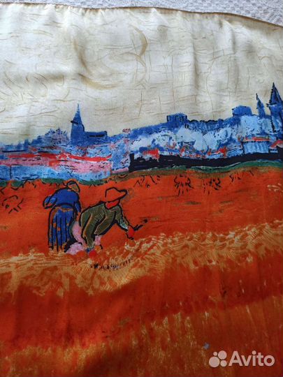 Платок 70 на 70 см а-ля Ван Гог на шею косынка