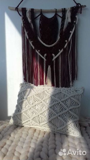Подушка декоративная макраме