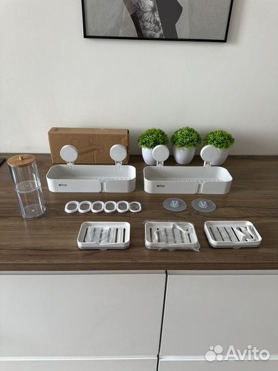 Полка для ванной комнаты кухни настенная 2 шт