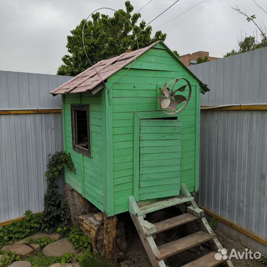 Детский игровой домик уличный деревянный