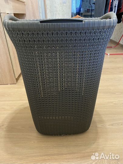 Корзина для белья серая