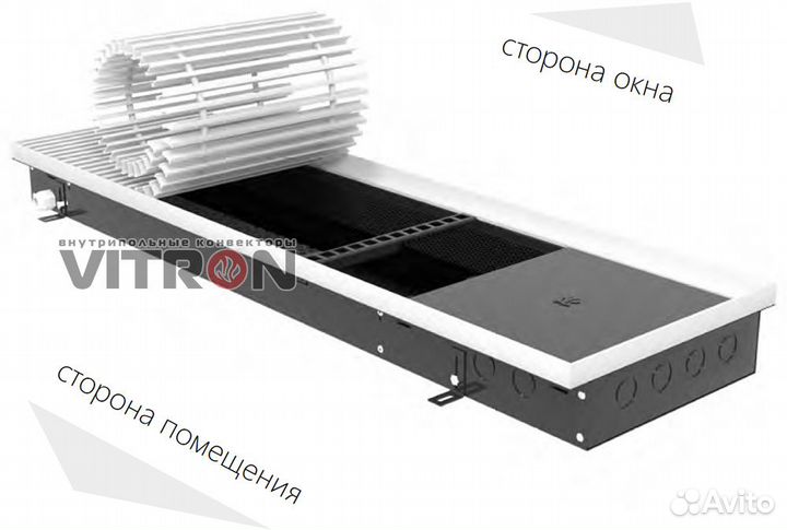Конвектор внутрипольный с вентилятором высота 90