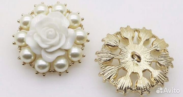 Пуговицы цветок роза бабочка стиль Chanel