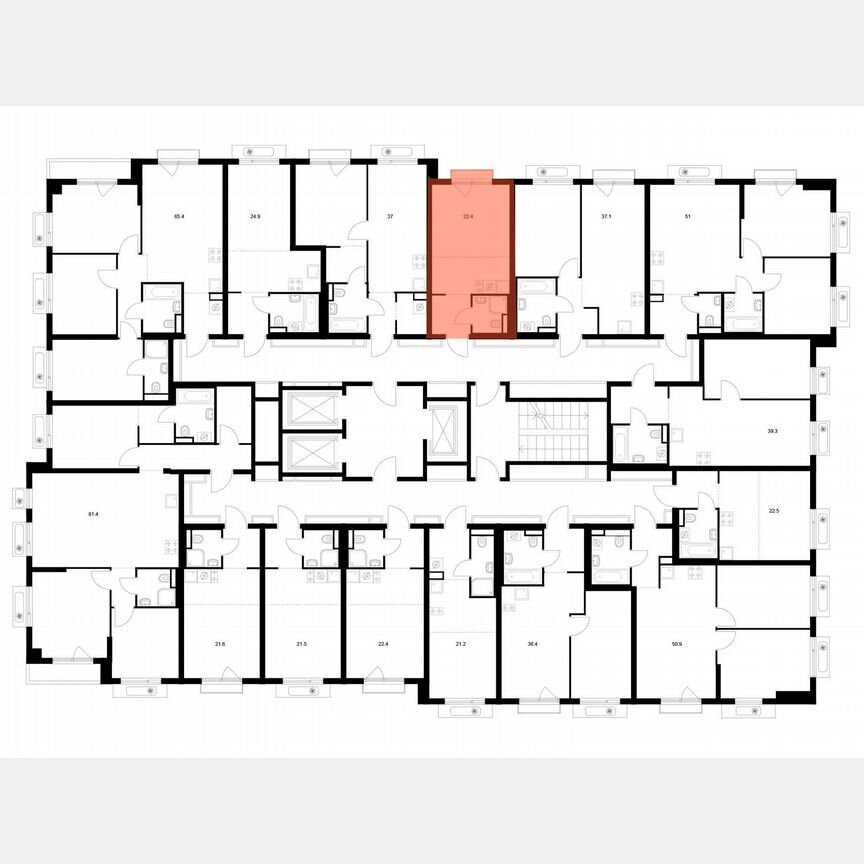 Квартира-студия, 22,4 м², 14/18 эт.