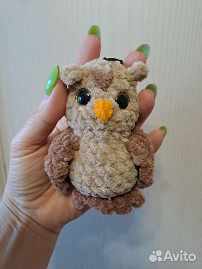 Вязаная игрушка Сова 10 см