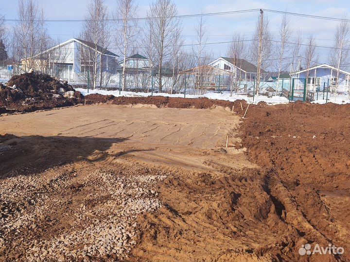 Отсыпка участка, планировка, озеленение