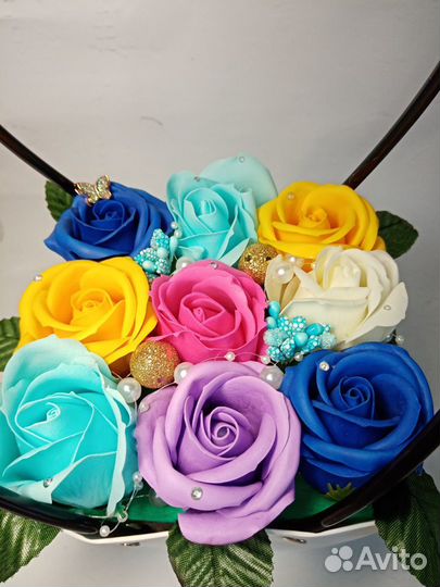 Букет из мыльных роз