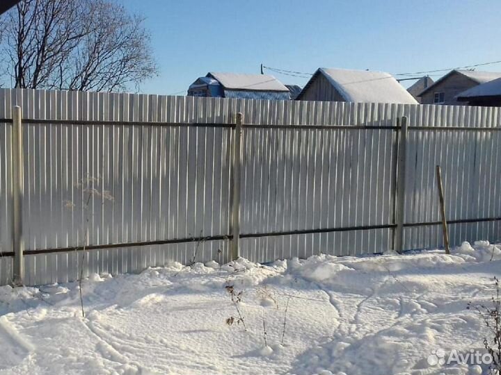 Установка забора из профнастила