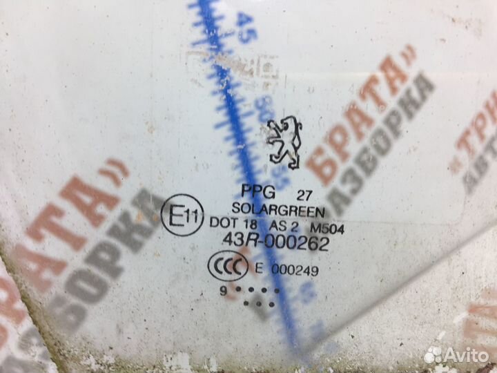 Пежо 407 Стекло двери передней правой AS2