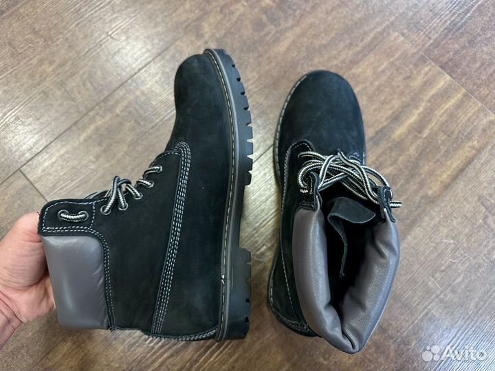 Ботинки мужские демисезонные черные нубук