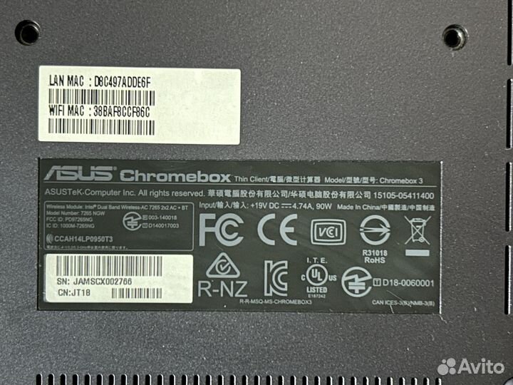 Неттоп мини пк asus Chromebox 3