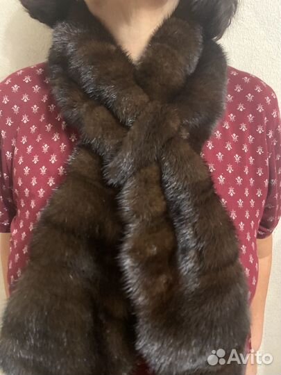 Воротник,шарф из норки.Махагон