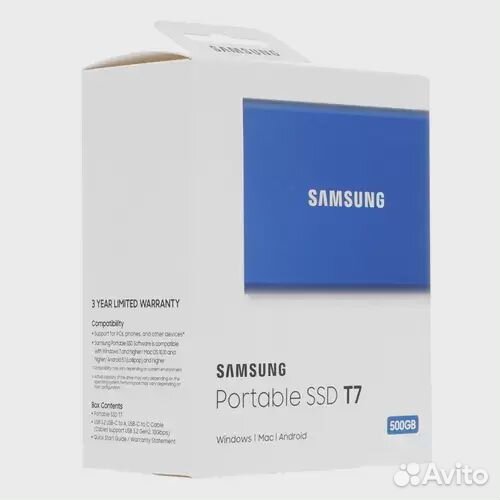 Внешний SSD Samsung 500 Gb T7 Blue MU-PC500H/WW