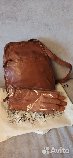 Перчатки женские кожаные новые