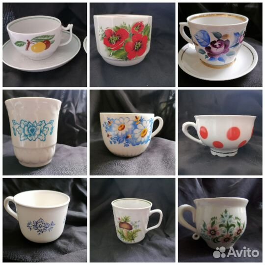 Чайные чашки клеймо СССР Вербилки Чайка Конаково
