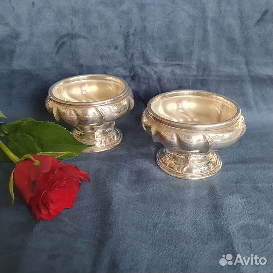 Пара Икорниц Вазочек S 830 серебро 19/20 век